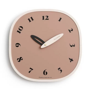 TERRACOTTA Square Silent Clock – นาฬิกาทรงสี่เหลี่ยมมนสีอิฐ