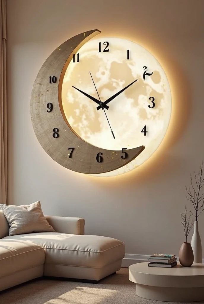 MOON GLOW Silent Wall Clock – นาฬิกาลายพระจันทร์เรืองแสง**