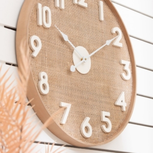 OVAL JUTE Fabric Clock – นาฬิกาทรงรีผ้าใยป่าน**