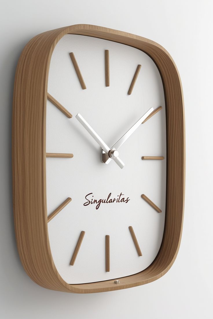 SLENDER Wooden Square Clock – นาฬิกาทรงสี่เหลี่ยมผืนผ้าขอบไม้