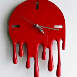 RED MELTING Abstract Clock – นาฬิกาดีไซน์สีแดงละลาย Abstract