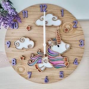 UNICORN DREAM 2D Decorative Clock – นาฬิกาลายยูนิคอร์น 2D**