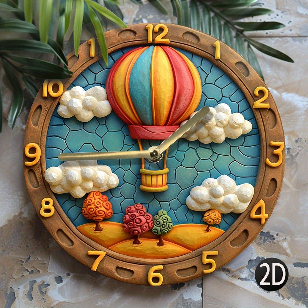 HOT AIR BALLOON 2D Decorative Clock – นาฬิกาลูกโป่งลอยฟ้า 2D**