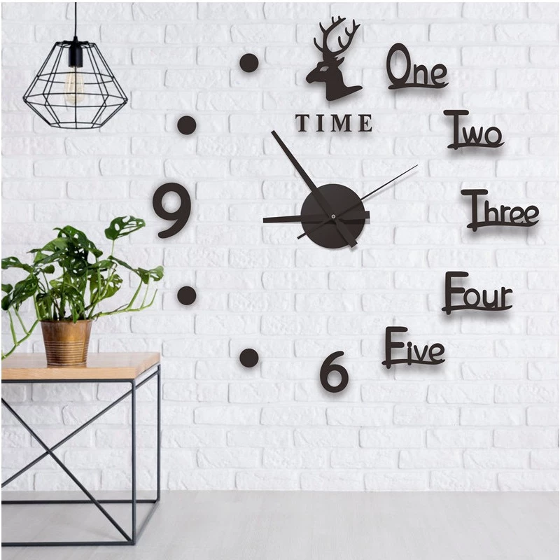 นาฬิกาติดผนัง 3D DIY นาฬิกาแขวน สำหรับตกแต่งห้องนั่งเล่น